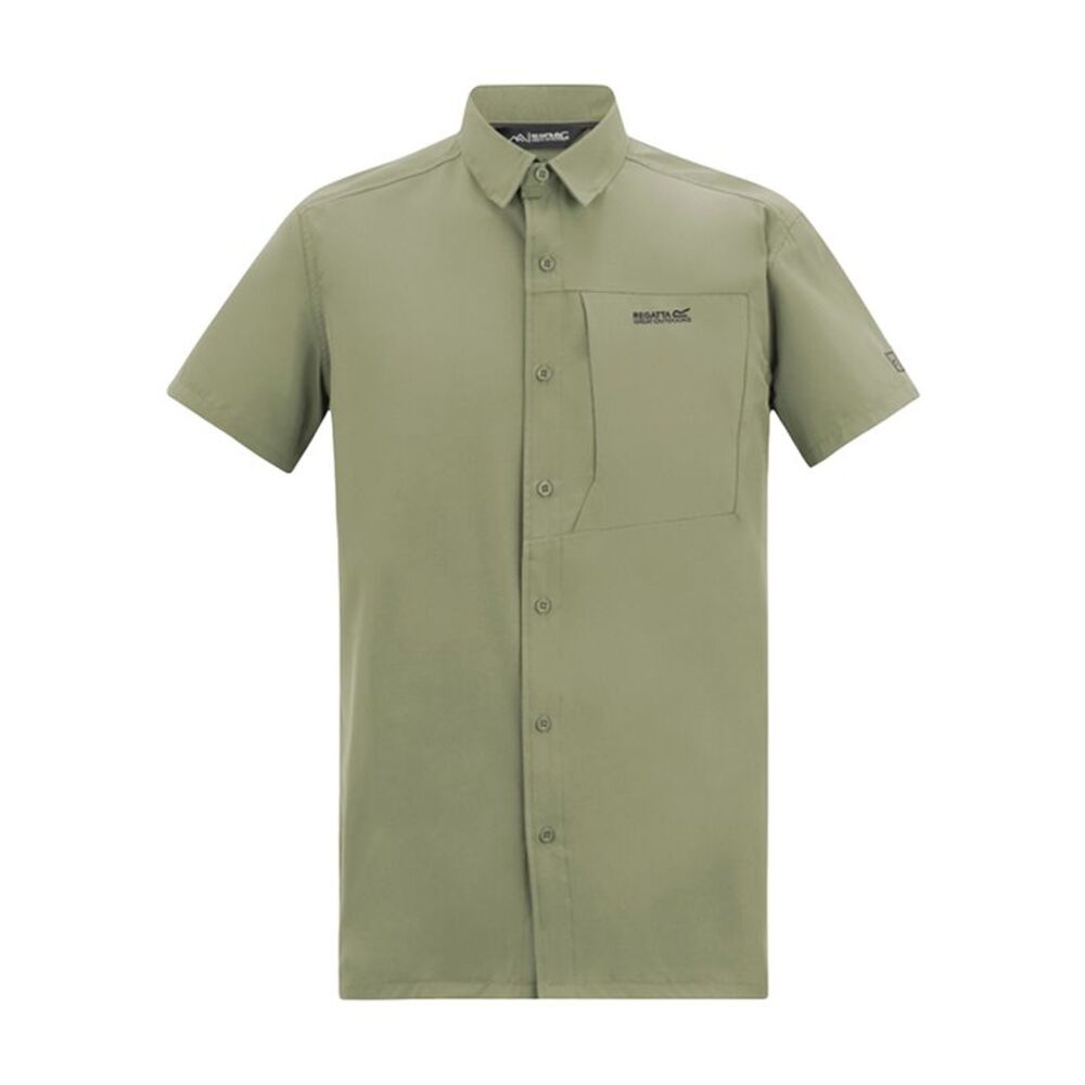 Regatta Mens Insect Repellent Short-Sleeved Travel Shirt / Sage Green
